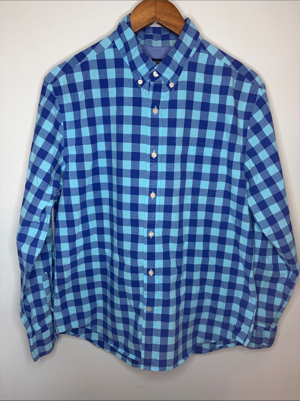American Eagle Outfitters Blue Check Plaid Button-Down Shirt
